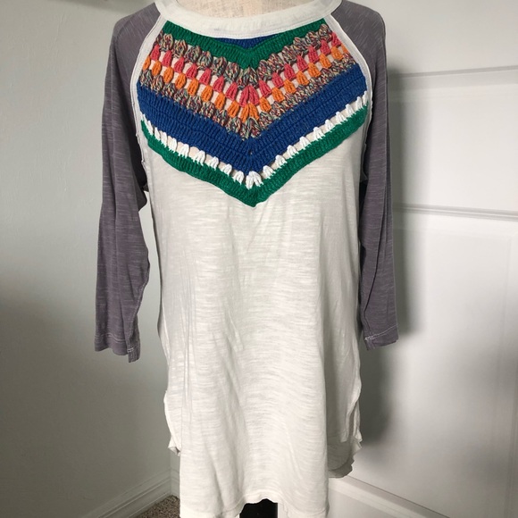 Free People Crochet Inset Raglan Top - Picture 4 of 10